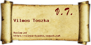 Vilmos Toszka névjegykártya